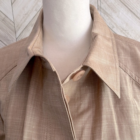 Ellen Tracy, silk/linen/virgin wool blend jacket/blazer with belt, 8 - Picture 3 of 13